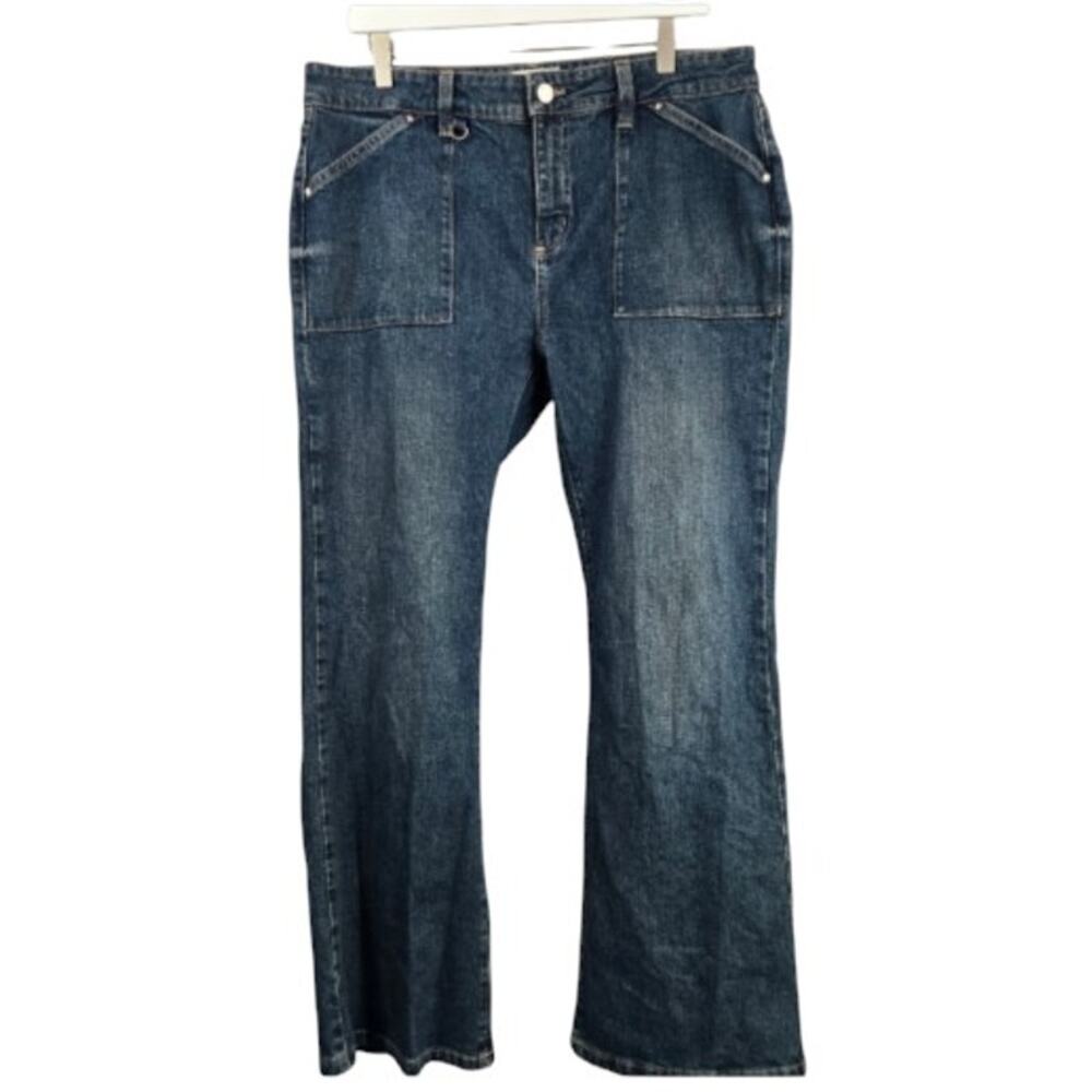 Cotton On Stretch Bootleg Flare Jean Flap Pocket Size 12